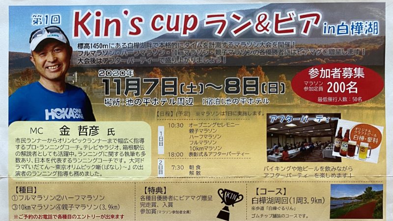 第1回Kin’s cup ラン＆ビアの案内