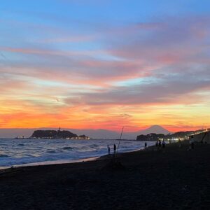 七里ガ浜の夕陽