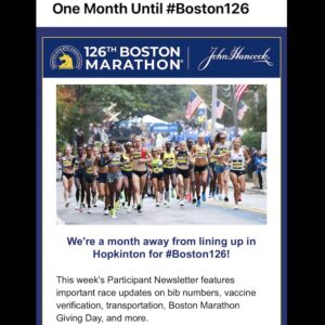 ボストンマラソンから、ひと月前のお知らせメール