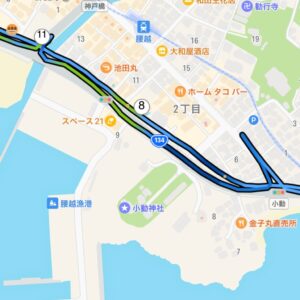 9月28日（水）【江の島 15kmビルドアップ (27’45”→26’43”→25’00”)】MAP大